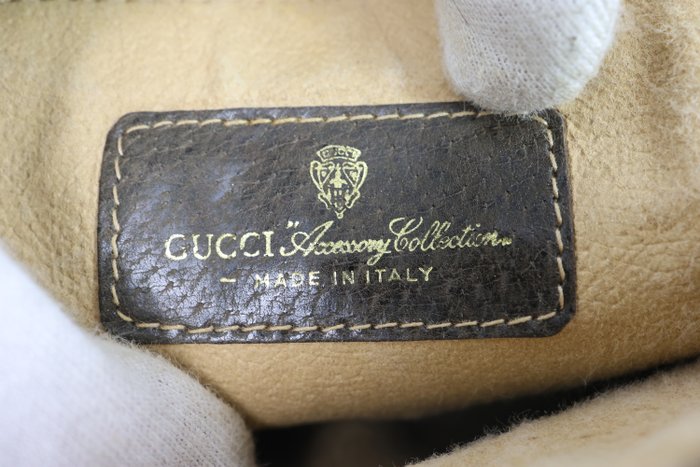 Gucci Vintage PVC & Leather Clutch Bag – Beige