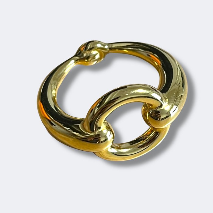 Hermès Mors Gold-Plated Scarf Ring – Equestrian Accessory