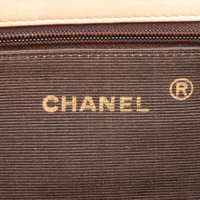 CHANEL Timeless Classique Half Moon Shoulder Bag Beige Matelassé Leather 23cm