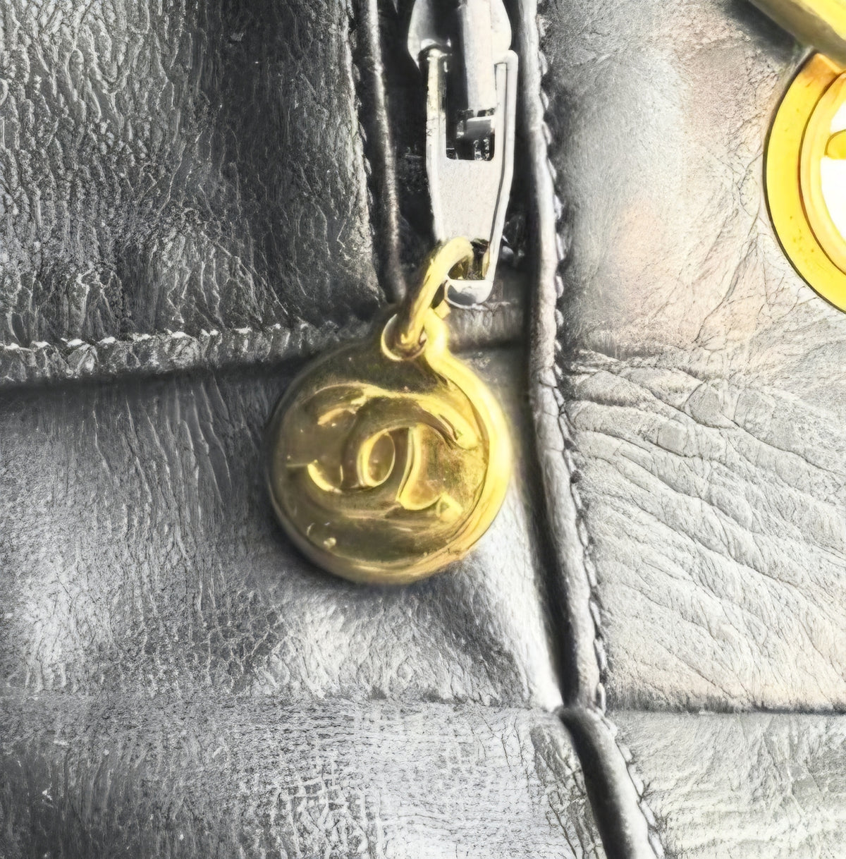 Chanel Matelassé Chain Tote Bag – Black Lambskin, Pearl Crush