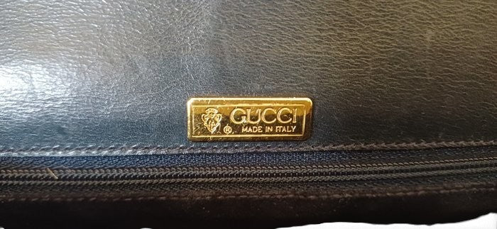 Gucci 1947 Black Leather Bamboo-Handle Handbag