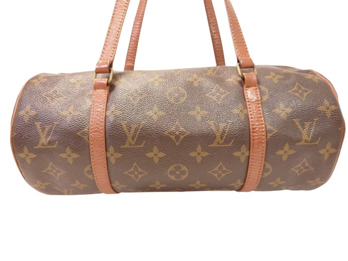 Louis Vuitton Vintage Monogram Papillon 30 Cylindrical Handbag Brown