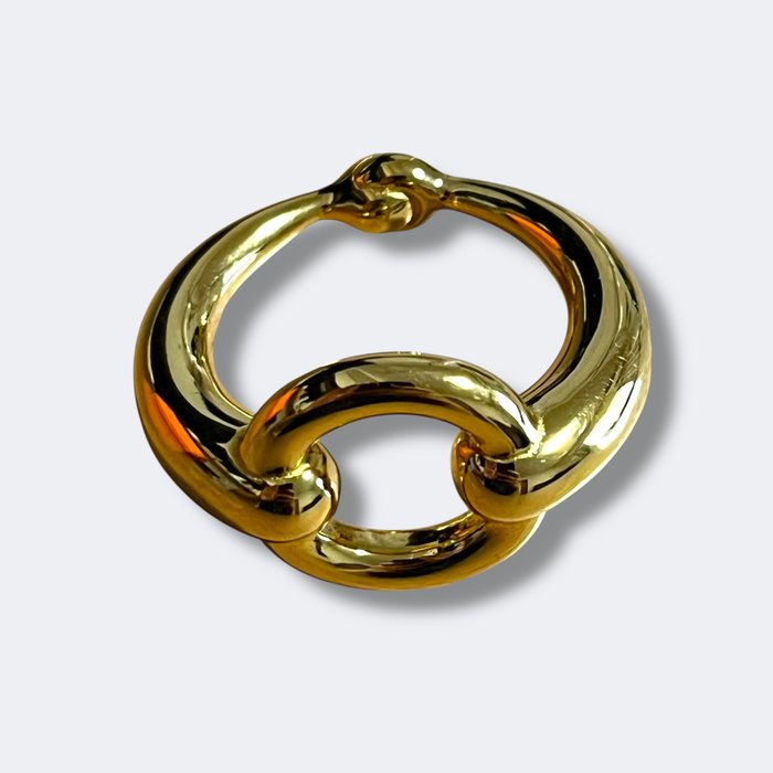 Hermès Mors Gold-Plated Scarf Ring – Equestrian Accessory