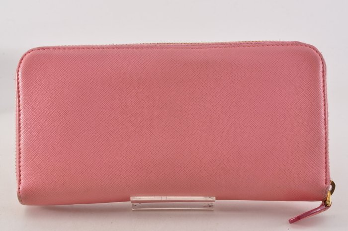 Prada Pink Leather Zip-Around Wallet – Box & Authenticity Card