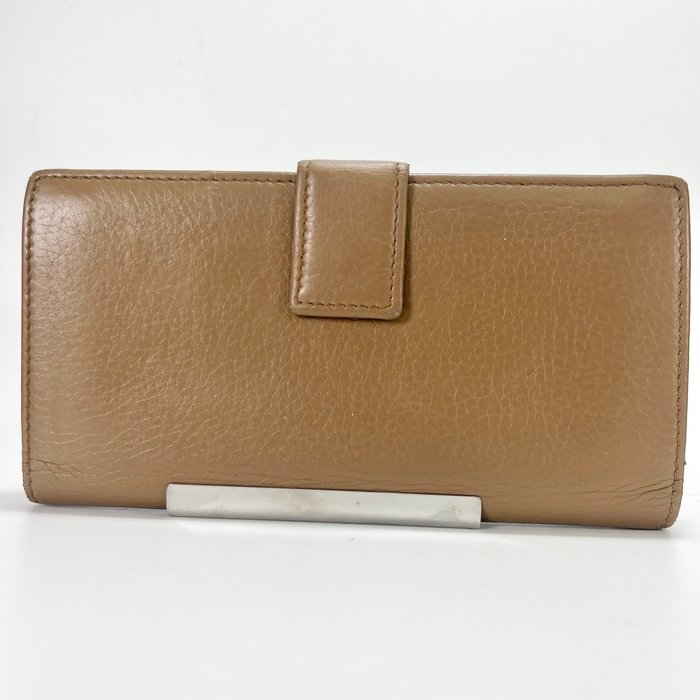 Gucci Beige Leather Long Bifold Wallet