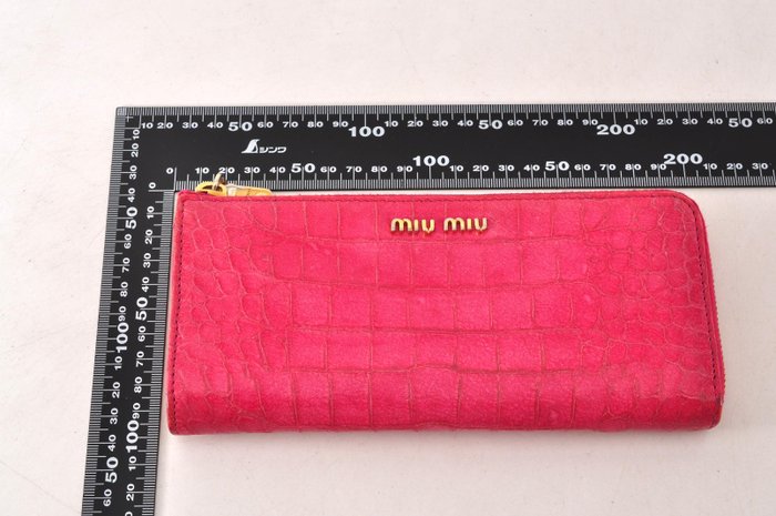 Miu Miu Zip-Around Wallet crocodile embossed