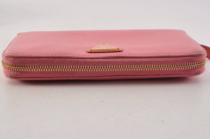 Prada Pink Leather Zip-Around Wallet – Box & Authenticity Card