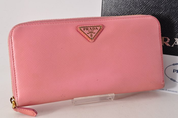 Prada Pink Leather Zip-Around Wallet – Box & Authenticity Card