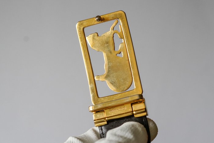 Céline Triomphe Buckle Leather Belt